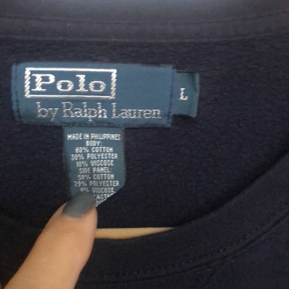 The RL Fleece Sweatshirt, Large, Navy Blue - Picture 2 of 2